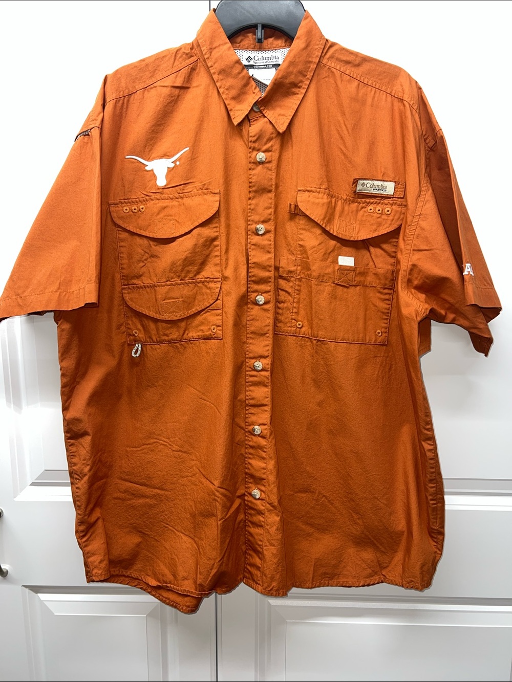 Columbia PFG Men's University of Texas Longhorns Short Sleeve Shirt Burnt Orange